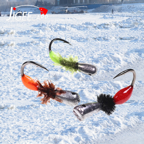 6pcs Ice Fishing Hook Back Fishing Exposed Lead Jig Head Hooks Winter Fishing Fly Bait Sharp Barb Hook Carp Fish Tackles ► Photo 1/6