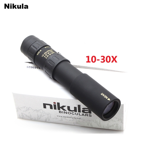 Original binoculars Nikula 10-30x25 Zoom Monocular high quality Telescope Pocket Binoculo Hunting Optical Prism Scope no tripod ► Photo 1/6