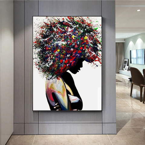 Graffiti Art Of Black Woman Canvas Paintings On the Wall Art Posters And Prints African Woman Modern Art Picture Home Wall Decor ► Photo 1/6