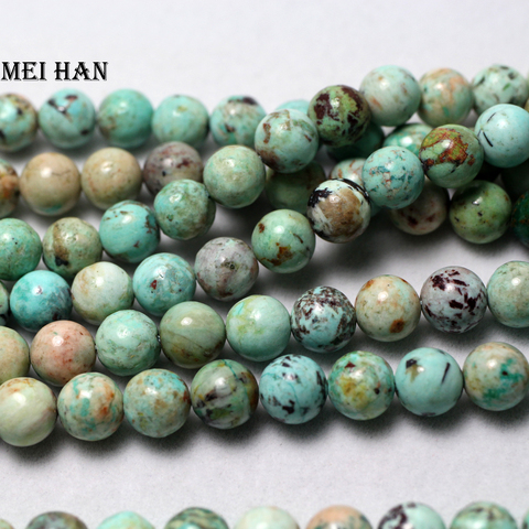 Wholesale 8+-0.2mm (1 strand) rare amazing genuine Peru turquoisee round stone loose beads for jewelry making design ► Photo 1/2