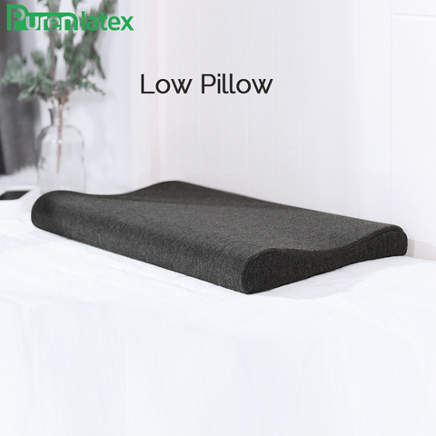 PurenLatex Memory Foam Pillow Neck Slow Rebound Pressure Pillows Orthopedic Spine Protect Thin Support Contour Cushions Bedding ► Photo 1/6