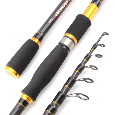 NEW Promotion! 1.8m 2.1m 2.4m 2.7m carbon rod M power Spinning Casting Rod  Portable Telescopic Fishing Rod Pole Fishing Tackle ► Photo 1/6