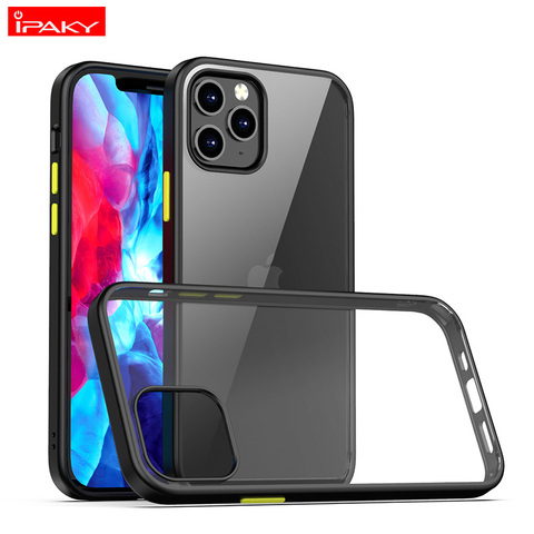 IPAKY for iPhone 12 Case 11 12 Pro Simple Transparent Impact Resistant TPU PC Mixed Shockproof for iPhone 11 12 Pro Max Case ► Photo 1/6