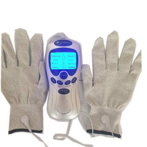 Electronic Pulse Therapy Massage with Conductive Electrode Gloves Physiotherapy Tens Unit Muscle Stimulator ► Photo 1/6