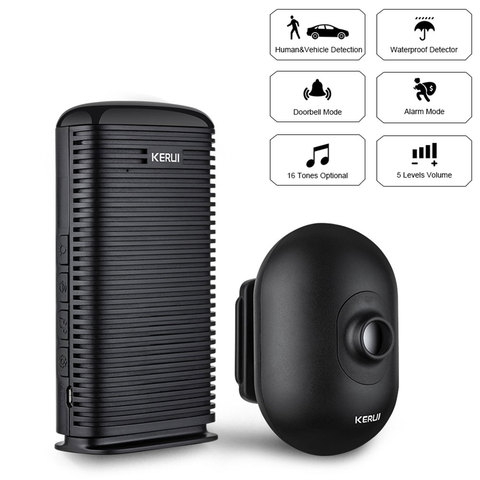 KERUI DW9 Wireless Security Alarm Waterproof PIR Motion Sensor Detector Driveway Garage burglar Alarm System ► Photo 1/6