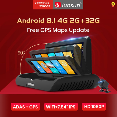 Junsun E95P Auto 4G Android 8.1 ADAS  2+32GB Car DVR Dash Cam FHD 1080P Dual Lens recording Car DVRs recorder rearview mirror ► Photo 1/6