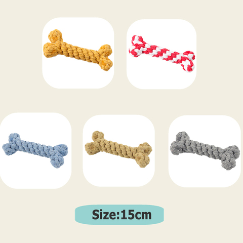 Dog Toys Cotton Bite Resistant Chew Teething Toys Puppy Braided Bones Shape Toy For Large Small Dogs Pets Accessories ► Photo 1/6