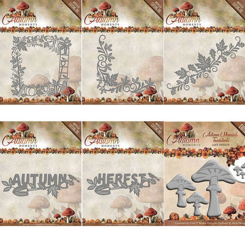 Piggy Craft metal cutting dies cut die mold Autumn leaves frame letters Scrapbook paper craft knife mould blade punch stencils ► Photo 1/6