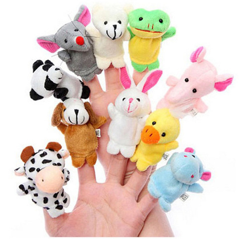 10PCS Cute Cartoon Biological Animal Finger Puppet Plush Toys Child Baby Favor Dolls Boys Girls Finger Puppets ► Photo 1/5