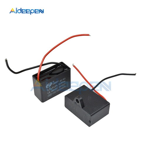 CBB61 Starting Capacitance Dual Cable 450V AC CBB Motor Run Capacitor 1UF 1.2UF 1.5UF 1.8UF 2UF 3.5UF 5UF 6UF 8UF 10UF 12UF 20UF ► Photo 1/6