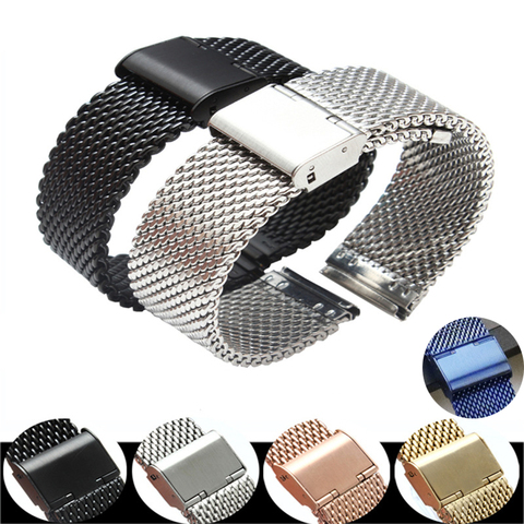 Watch Band Strap 20mm 22mm Mesh Stainless Steel Replacement for DW Smart Rose Gold Blue Black AAA High Quality Milanese Leather ► Photo 1/6