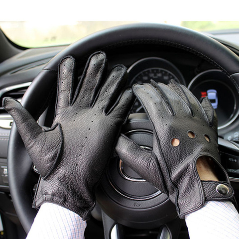New Leather Gloves Men's Single-Layer Thin Section Outdoor Riding Full-Finger Motorcycle Deerskin gloves ► Photo 1/6