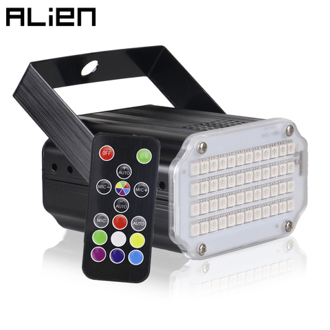 ALIEN 48 LED RGB UV White Strobe Lights Disco DJ Party Holiday Christmas Music Club Sound Activated Flash Stage Lighting Effect ► Photo 1/6