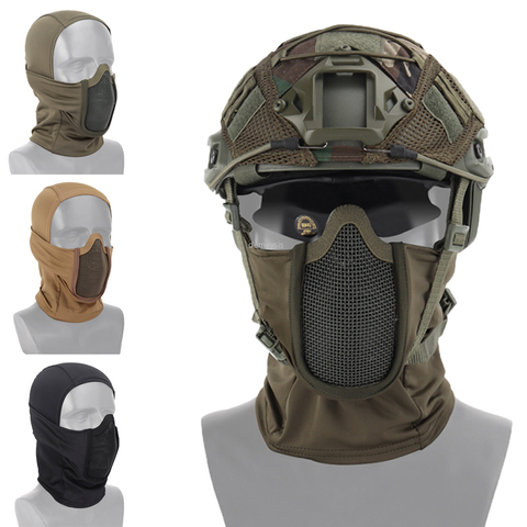 Hunting Protective Headgear Military Tactical Balaclava Cap Combat Half Face Steel Mesh Airsoft Paintball Masks ► Photo 1/6