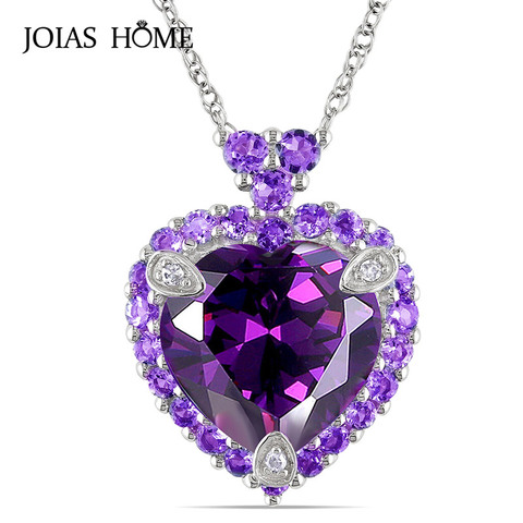 JoiasHome925 Silver Necklace Pendant European and American Luxury Amethyst Love Pendant Necklace Valentine's Day Gift ► Photo 1/6