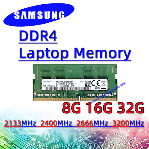 Samsung RAM Laptop ddr4 8GB 16GB 32GB 2133MHz 2400MHz 2666MHz 3200MHz Memory  PC4-2133P 2400T 2666V 3200AA ► Photo 1/1