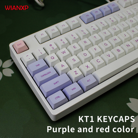 white and purple color XDAS profile keycap 108 dye sublimated Filco/DUCK/Ikbc MX switch mechanical keyboard keycap ► Photo 1/3