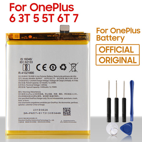 Original Replacement Battery For OnePlus 1 2 3T 5 5T 6 6T 7 7 Pro 7T 7T Pro BLP637 BLP685 BLP699 BLP743 BLP745 Phone Battery ► Photo 1/6