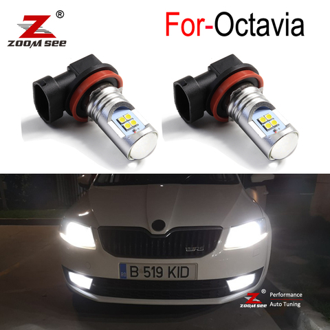 2pcs Premium Canbus White Car LED lamp H11 H8 front fog light bulb for Skoda Octavia 2 3 MK2 MK3 1Z 5E A5 A7 FL 2005+ ► Photo 1/6