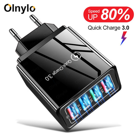 USB Charger Quick Charge 3.0 For Phone Adapter For iPhone 11 Huawei Tablet Portable EU/US Plug Wall Mobile Charger Fast Charging ► Photo 1/6