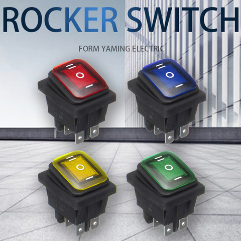 ON-OFF-ON 6 Pins 16A 20A 125V 250V AC Car Boat Led Light Rocker Toggle Switch Latching Waterproof Three Positions ► Photo 1/6