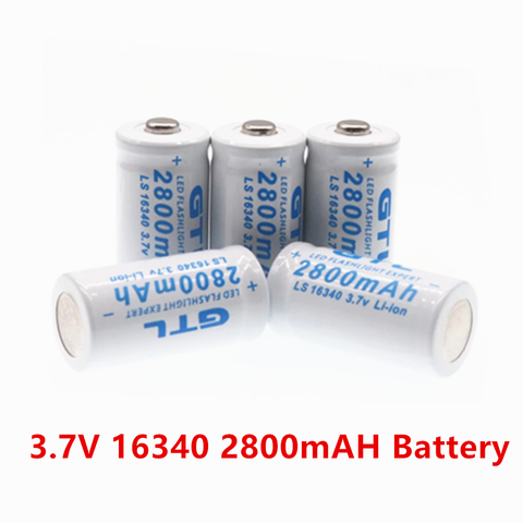 2022 New  3.7V 2800mAh Lithium Li-ion 16340 Battery CR123A Rechargeable Batteries 3.7V CR123 for Laser Pen LED Flashlight Cell ► Photo 1/6