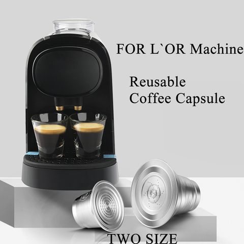 Reusable XXL Double & One Coffee Capsule Cup For L'Or Barista LM8012 Machine Stainless Steel Coffee filters Pod For LOR Machine ► Photo 1/6