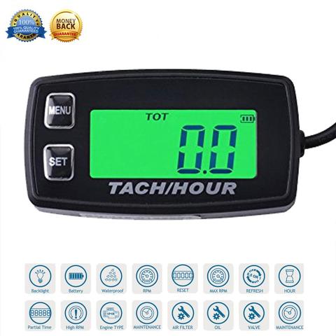 Motorcycl Meter Backlight high quality Hour Meter Tachometer RPM METER For ATV Tractor Generator lawn Mower Pit bike outboard ► Photo 1/6