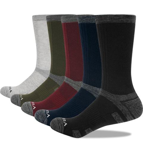 YUEDGE men's 5 pairs high quality summer autumn cotton cushion breathable sports outdoor running cycling hiking crew dress socks ► Photo 1/6