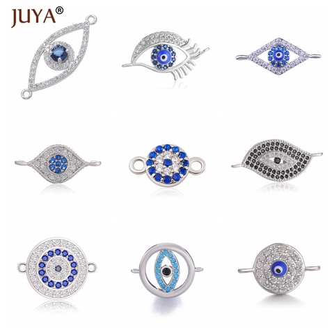 Juya Fashion Jewelry Making Supplies 10 Types of Greek Eye/Turkish Eye/Evil Eye Charms Connectors For Jewelry DIY Craft ► Photo 1/5