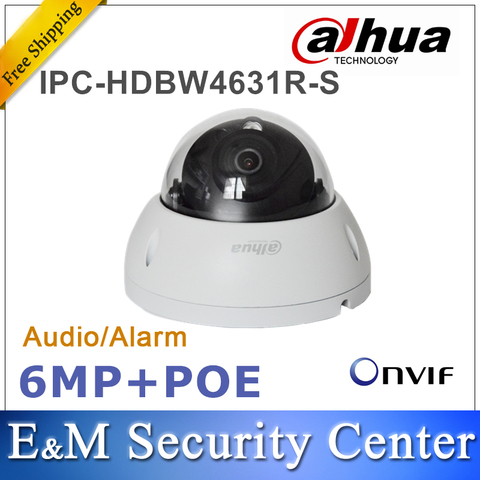 Original dahua IPC-HDBW4631R-S 6MP IP Dome Camera IK10 IP67 built-in IR POE SD IR slot cctv camera DH-IPC-HDBW4631R-S ► Photo 1/1