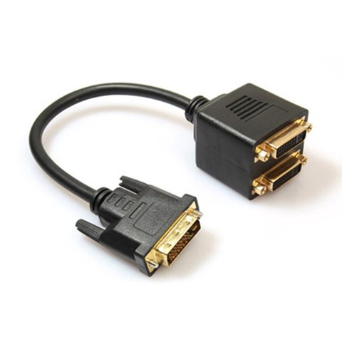 Portable Size DVI Splitter Adaptor DVI-D Male to Dual 2 DVI-I Female Video Y Splitter Cable Adapter Cable Dropshipping 2022 Hot ► Photo 1/3