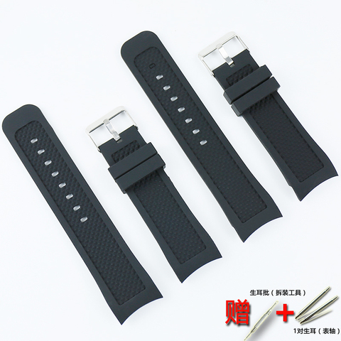 Watch accessories 24mm men's silicone strap buckle for all types of brand business sports watches ladies rubber waterproof strap ► Photo 1/6