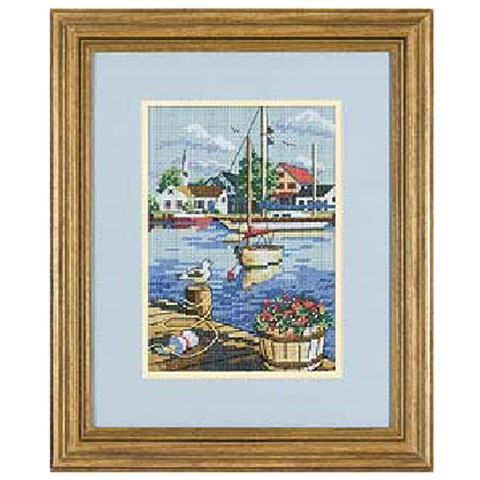 Gold Collection Lovely Counted Cross Stitch Kit Dockside View Harbour Bay City Town dim 06819 ► Photo 1/4