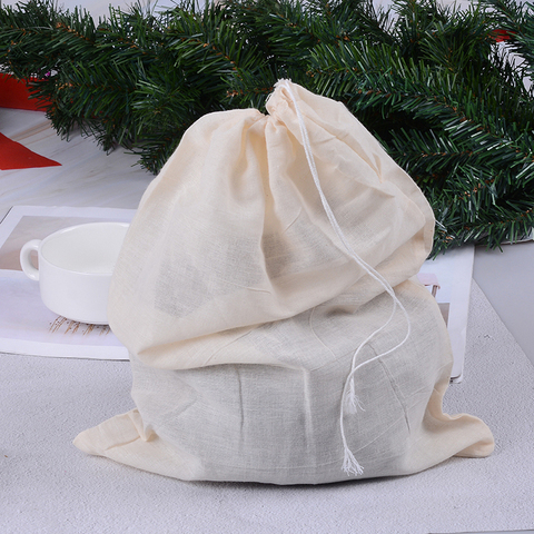 1pcs Reusable Cotton Food Filter Bag Nut Milk Bag Squeeze Juice Grid Mesh Filter Sieve Cold Brew Coffee Filter 30*40cm ► Photo 1/6