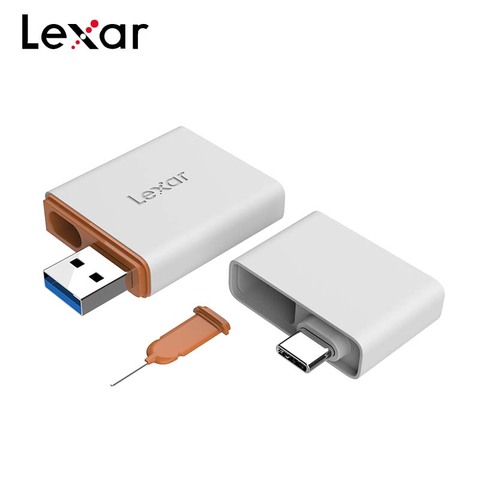 Lexar Professional Card Reader Lexar nCARD Nano Memory Card 2-in-1 USB 3.1 Type-C Dual Port High Speed Micro SD Card Reader ► Photo 1/6