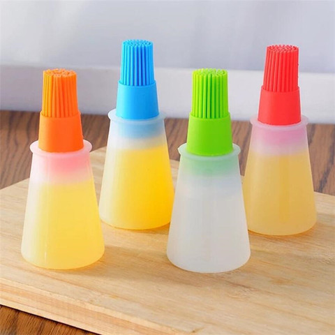 1 Pcs Portable Silicone Oil Bottle with Brush Grill Oil Brushes Liquid Oil Pastry Kitchen Baking BBQ Tool Kitchen Tools for BBQ ► Photo 1/6