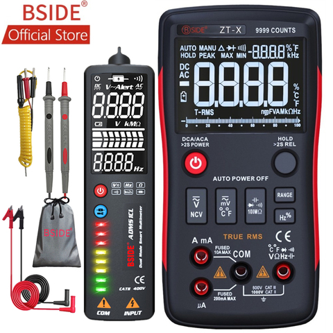 BSIDE ZT-X True RMS Digital Multimeter 3-Line Triple Display 9999 Counts AC/DC Voltage Temperature Capacitance Tester DMM ZT301 ► Photo 1/6