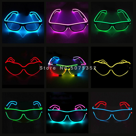 Wedding Party Led Glasses Heart Shape Neon Sunglasses Birthday Rave EL Bright Sun Glasses For Men Women Dance Wear ► Photo 1/1