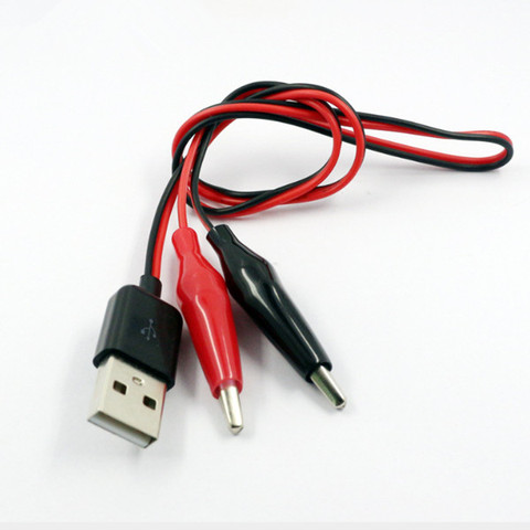 Alligator Test Clips Clamp To USB Male Connector Power Supply Adapter Wire 60cm Power Aligator Clips Test Clips ► Photo 1/6