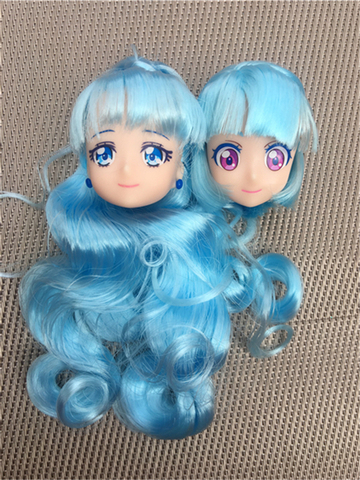 Rare Limited Edition Licca Doll Head Sky Blue Hair Toy Cartoon Doll Girls DIY Dressing Hair Toys Collection Cute Doll Head ► Photo 1/6