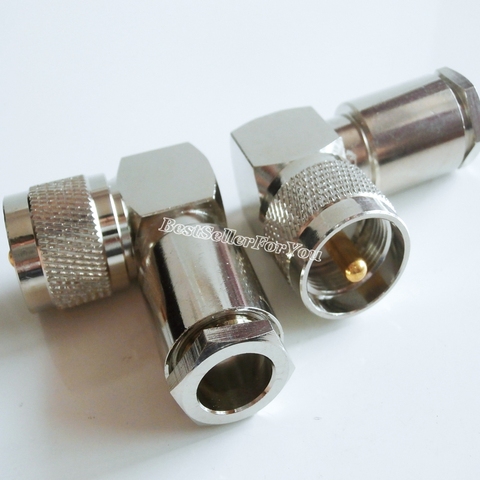 1x UHF Male PL259 PL-259 90 Degree Clamp RG8 RG213 LMR400 Cable Right Angle RA RF Connector ► Photo 1/4