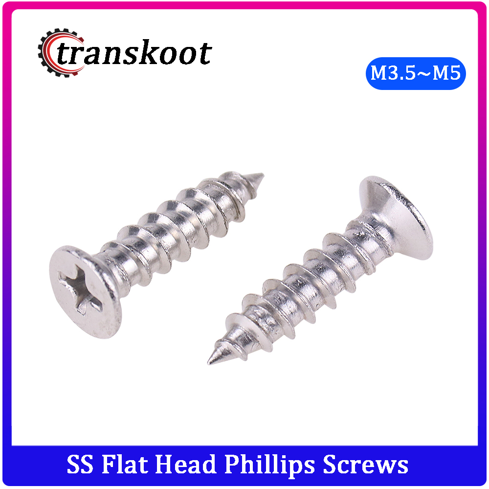 M3 304 Stainless Steel Phillips Cross Recessed Flat Countersunk Head Screws Bolt 