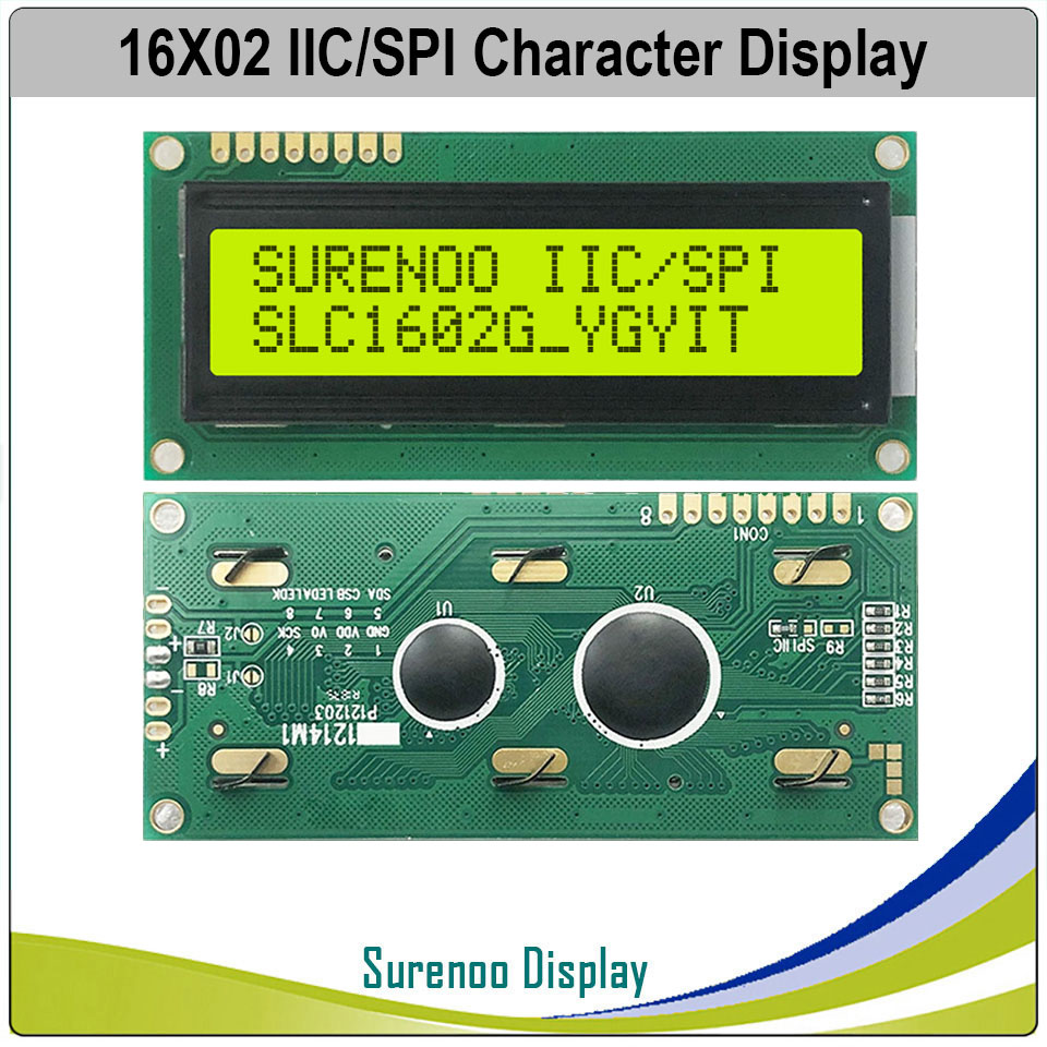 10pcs Yellow Display IIC/I2C/TWI/SP​​I Serial Interface 1602 16X2 LCD Module new 