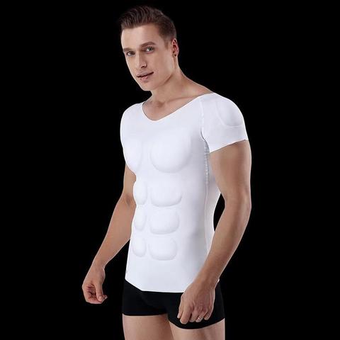 ABS 8 Pack Muscle Body Shirts Men Removable Pads Shaper Abdominal Underwear Corset Power Tops Invisible Undershirts Prayger ► Photo 1/6