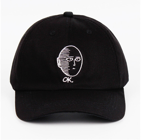 ONE PUNCH-MAN Dad Hat Cotton Baseball Cap Anime Fan Embroidery Funny Hats for Women Men Ok Man One Punch Man Snapback Christmas ► Photo 1/6