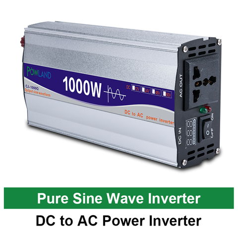 LED Display 1000W Pure Sine Wave Power Inverter 12V/ 24V/ 48V To 220V Converter Transformer Power Supply ► Photo 1/6