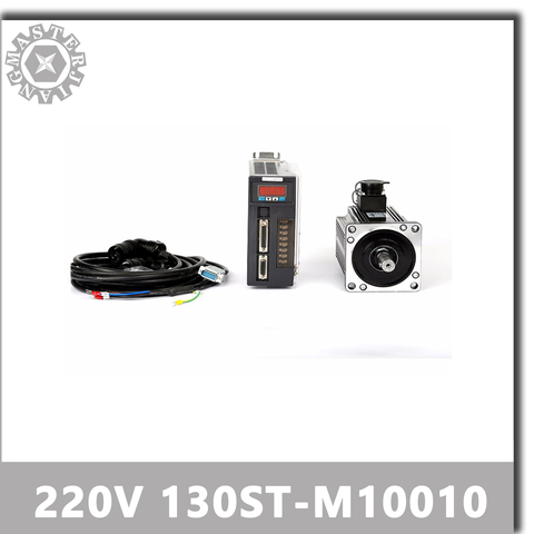 220V 1KW 130ST-M10010 ac Servo motor 1000W 1000RPM 10N.M. Single-Phase AC drive permanent magnet Matched Driver AASD-15A. ► Photo 1/5