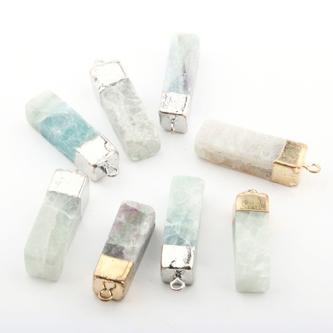 Natural Stone Pendants Exquisite accessories Crystal pillar DIY for Necklace or Jewelry Making Size40*12mm ► Photo 1/5
