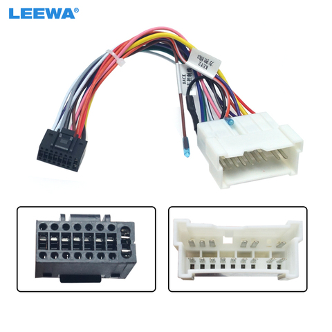 LEEWA Car Stereo Radio 16PIN Adaptor Wiring Harness For Hyundai Tucson Elantra Audio Power Calbe Wire Plug and play #CA5301 ► Photo 1/6